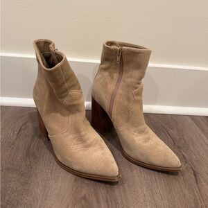 Steve Madden Beige Suede Heeled Boots